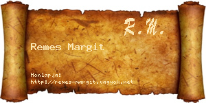 Remes Margit névjegykártya